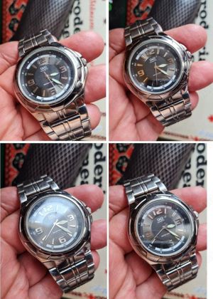 Q&Q, ceas bărbătesc cu bratara metalica, argintiu, păstrat bine, funcțional - imagine 5