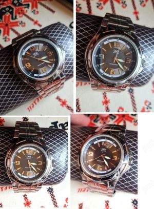 Q&Q, ceas bărbătesc cu bratara metalica, argintiu, păstrat bine, funcțional - imagine 2