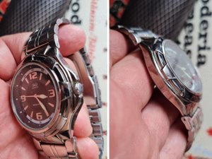 Q&Q, ceas bărbătesc cu bratara metalica, argintiu, păstrat bine, funcțional - imagine 6