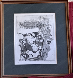 Grafica George Leolea aquaforte metal 1969 exemplar 2 din 3