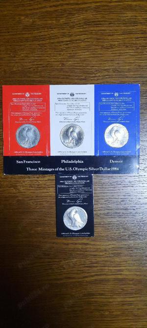 moneda argint 1 Dollar SUA a 13-a olimpiada Los Angeles 1984