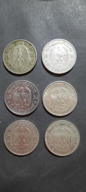 set monede argint 2 Reichsmark Garnizoana Potsdam 1934 Germania - imagine 2