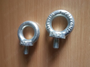 Surub cu inel (ochi) de ridicare din otel zincat, M12, NOI - imagine 2