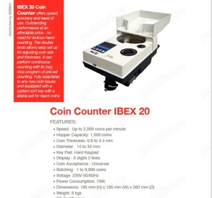 Masina de numarat  monede - fise  IBEX 20 cu variante schimb  - imagine 3