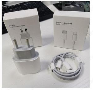 set incarcator 20w fast charge iPhone adaptor priza + cablu incarcare , noi sigilate