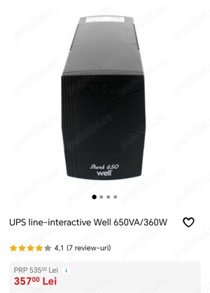 UPS - line - interactive Well 650VA 350W 2  5  0   LEI    0  7  4  3  7  8  9  8  7  1  