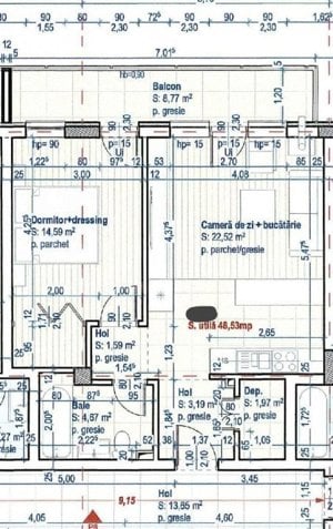 Apartament 2 camere semifinisat, 49 mp, in Gilau! - imagine 12