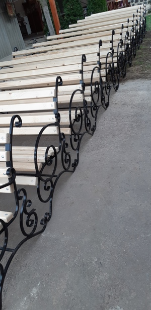 Banca cu picioare din fier forjat - imagine 4