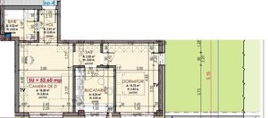  Apartament 2 cam, finisat, 52.7 mp, gradina, parcare - imagine 2