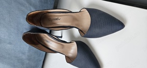 Pantofi dama stiletto,nr 40, confectionati manual din piele de sarpe, blue navy