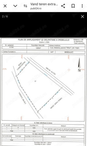 1.Teren extravilan 1 200 mp 2.Teren extravilan 7 173 mp - imagine 2