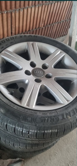 Jante originale Audi r16 5×112 cu anvelope de vara  - imagine 3
