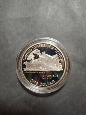 moneda din argint 1 Dollar SUA 1990 EISENHOWER - imagine 4