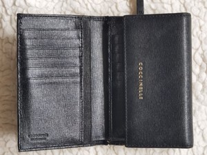 Portofel negru dama Coccinelle piele naturala 24 compartimente - imagine 6