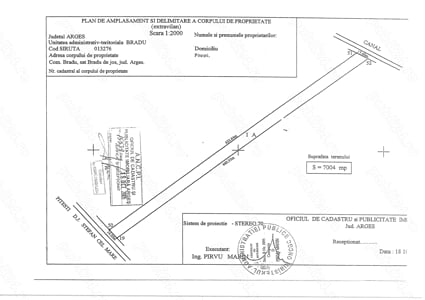 7000 mp teren extravilan stradal Bradu Arges