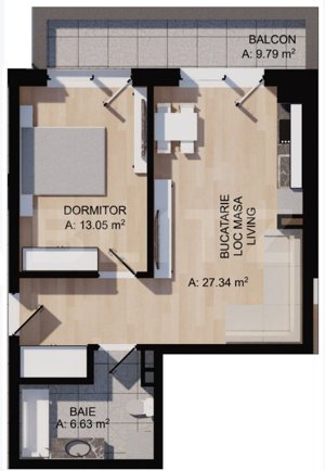 Apartament 2 camere, balcon 10mp, etaj intermediar, parcare, zona centrala - imagine 3