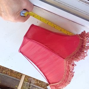 Abajur roșu vintage, pentru veioză sau lampadar 