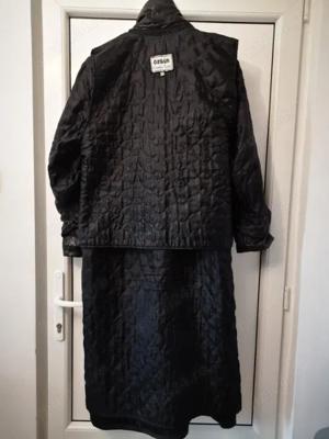 haina piele lunga,captusita cu gluga detasabila. - imagine 3