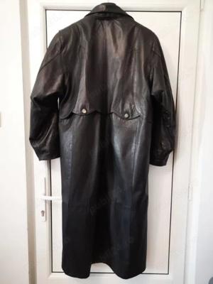 haina piele lunga,captusita cu gluga detasabila. - imagine 2