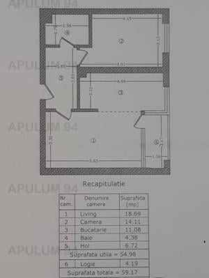 Apartament 2 cam 59mp, zona Metrou Mihai Bravu și Parcul Tineretului - imagine 7