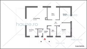 Casa Individuala Plan Parter, 80mp utili, 400 mp teren, Breazu