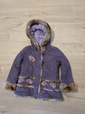 Geaca de iarna cojocel fete 3-4 ani, 98-104 cm, impecabil