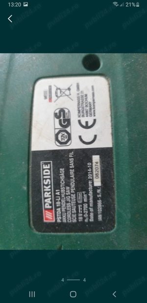 Vand fierastrau pendular 18V Parkside, o baterie si incarcator. Doar ce se vede in poza. Functionant - imagine 4