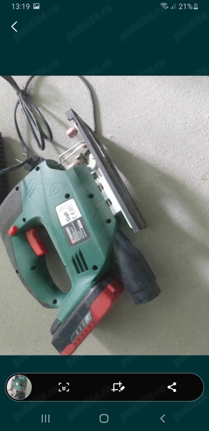 Vand fierastrau pendular 18V Parkside, o baterie si incarcator. Doar ce se vede in poza. Functionant - imagine 2
