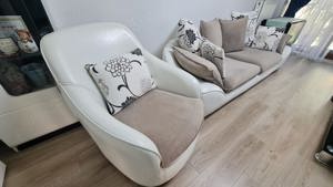 Canapele din piele set 3 piese :3locuri - 2locuri si fotoliu - imagine 5