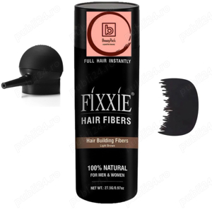 Fibre pentru par rar Fixxie, cu aplicator si piaptan, Brunet, Saten, Blond