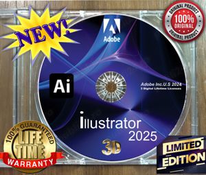 Adobe ILLUSTRATOR 2025 - 3 Lifetime licenses- DVD Sigilat