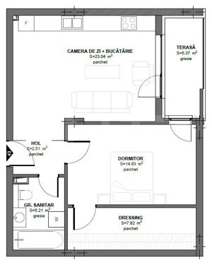 Apartament 2 camere, 53.41mp, finisat, intermediar, parcare subterana, EROILOR - imagine 2