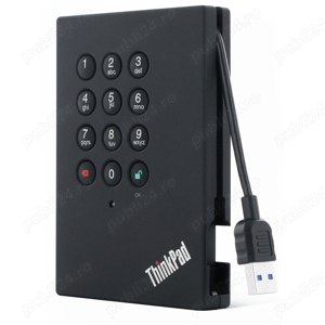 Hard Extern Lenovo 500GB Securizat cu PIN, Criptat, USB 3.0