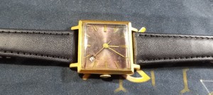 ceas mecanic sovietic Slava 2412 Square  URSS, funcțional - imagine 2