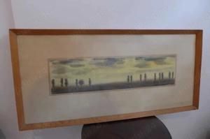 LADISLAU (LAJOS) BALOGH n.1928 Peisaj Natura Acuarela Inramata lucrari Pictor Roman  Maghiar - imagine 2