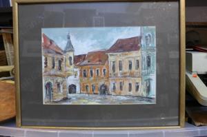 Constantin Grigoruta - Peisaj Stradal - Tehnica mixta 50 40cm