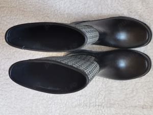 Cizme ploaie zapada dama Tory Burch Jacquard Rainboot cauciuc negru jacqard monogram - imagine 8