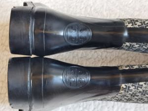 Cizme ploaie zapada dama Tory Burch Jacquard Rainboot cauciuc negru jacqard monogram - imagine 3