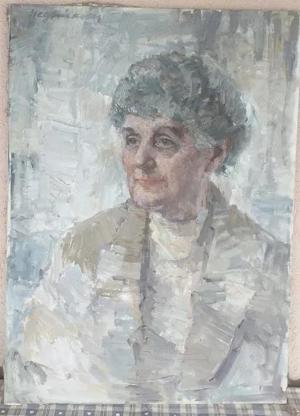 Portrete - Portret Femeie Barbat Ulei pe Panza 80 60cm Semnat TABLOU PICTOR - imagine 3