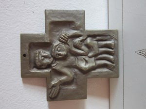 Sf. Benedict protectorul copiilor,bronz vintage colectie Egino Weinert