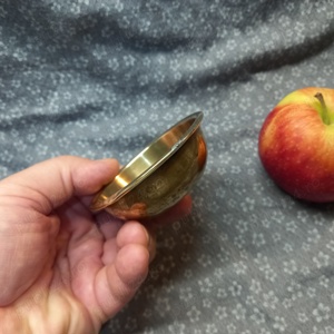 bol-căuș vintage din alamă ciocănită - imagine 3