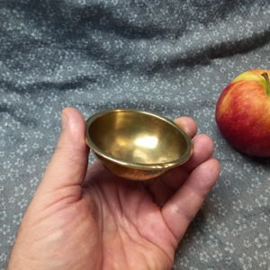 bol-căuș vintage din alamă ciocănită - imagine 7