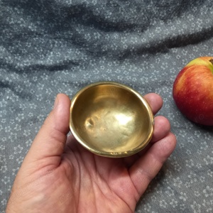 bol-căuș vintage din alamă ciocănită - imagine 6