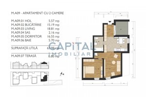 Apartament cu 2 camere | predare finisat | Strada de Mijloc 99 - imagine 2