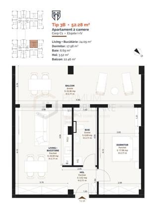 Apartament 2 camere cu terasa mare, Torontalului -  incalzire pardoseala, clima - imagine 6