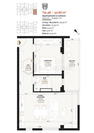 Apartament 2 camere terasa 9 mp, Torontalului, incalzire pardoseala, Clima, Etaj 2 - imagine 6