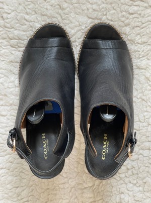 Botine negre dama Coach vara piele naturala sandale ghetute  - imagine 7