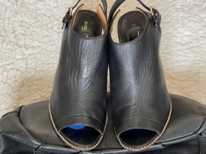 Botine negre dama Coach vara piele naturala sandale ghetute  - imagine 2