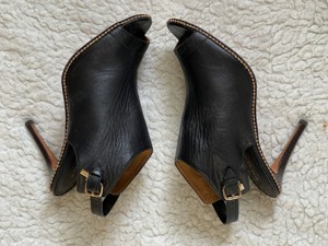 Botine negre dama Coach vara piele naturala sandale ghetute  - imagine 6