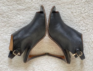 Botine negre dama Coach vara piele naturala sandale ghetute  - imagine 8